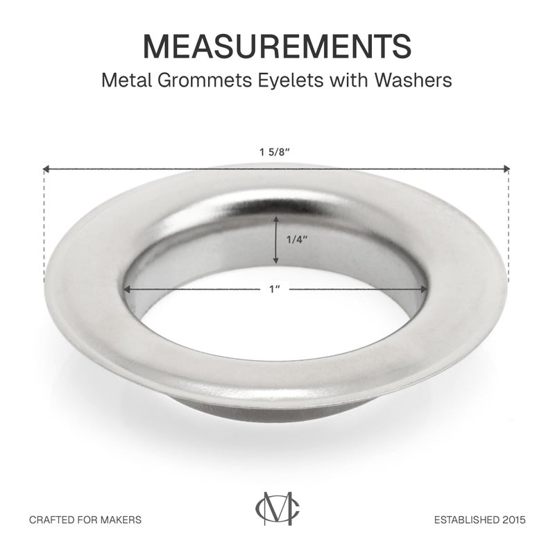 CRAFTMEMORE 1 inch Hole 10 Sets Grommets Eyelets with Washers for Leather, Tarp, Canvas (Silver) - Image 5